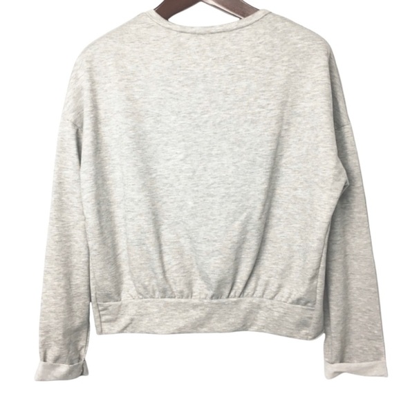 Gray extremely oversized distressed destroyed cropped sweatshirt - Picture 4 of 6